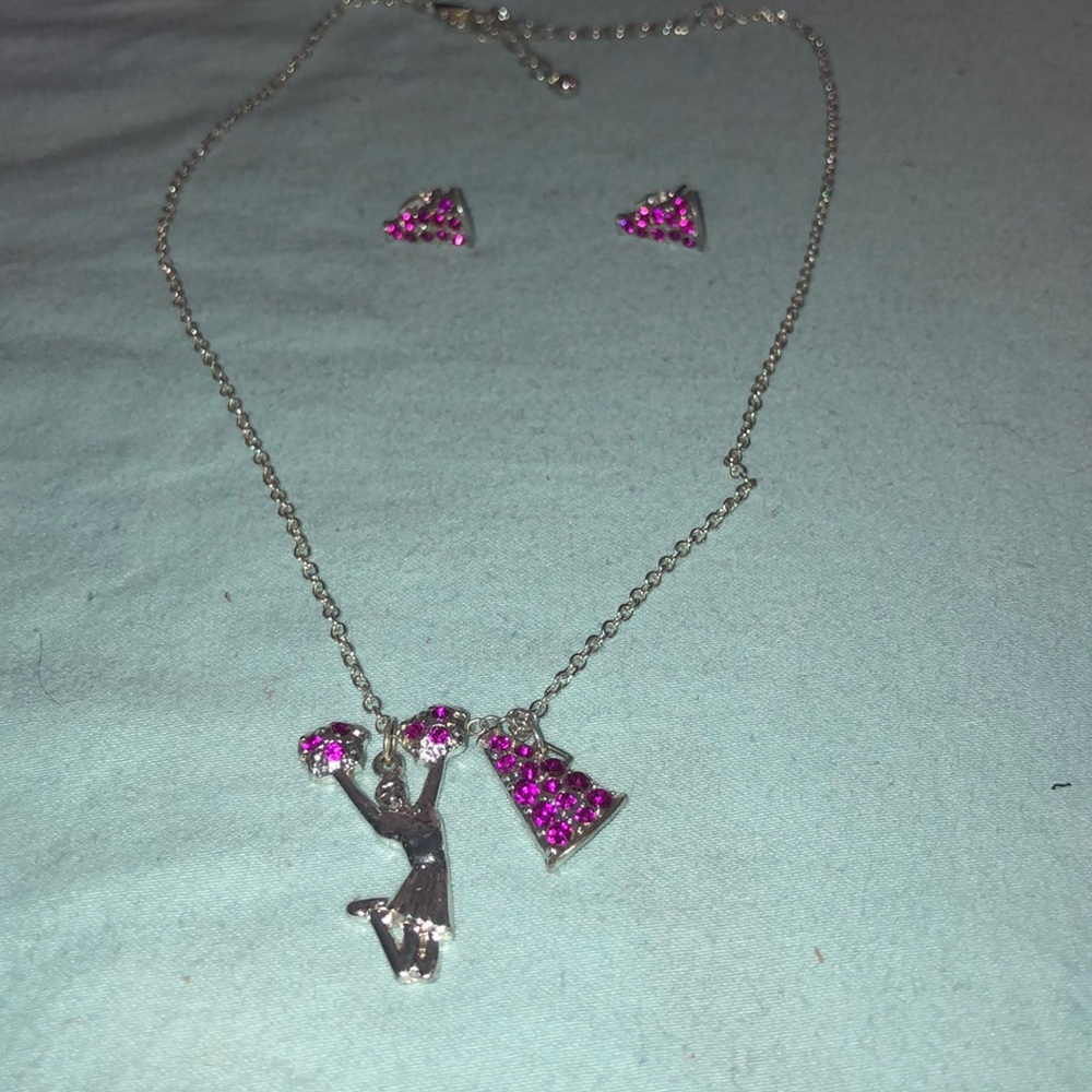 Cheer necklace and earrings